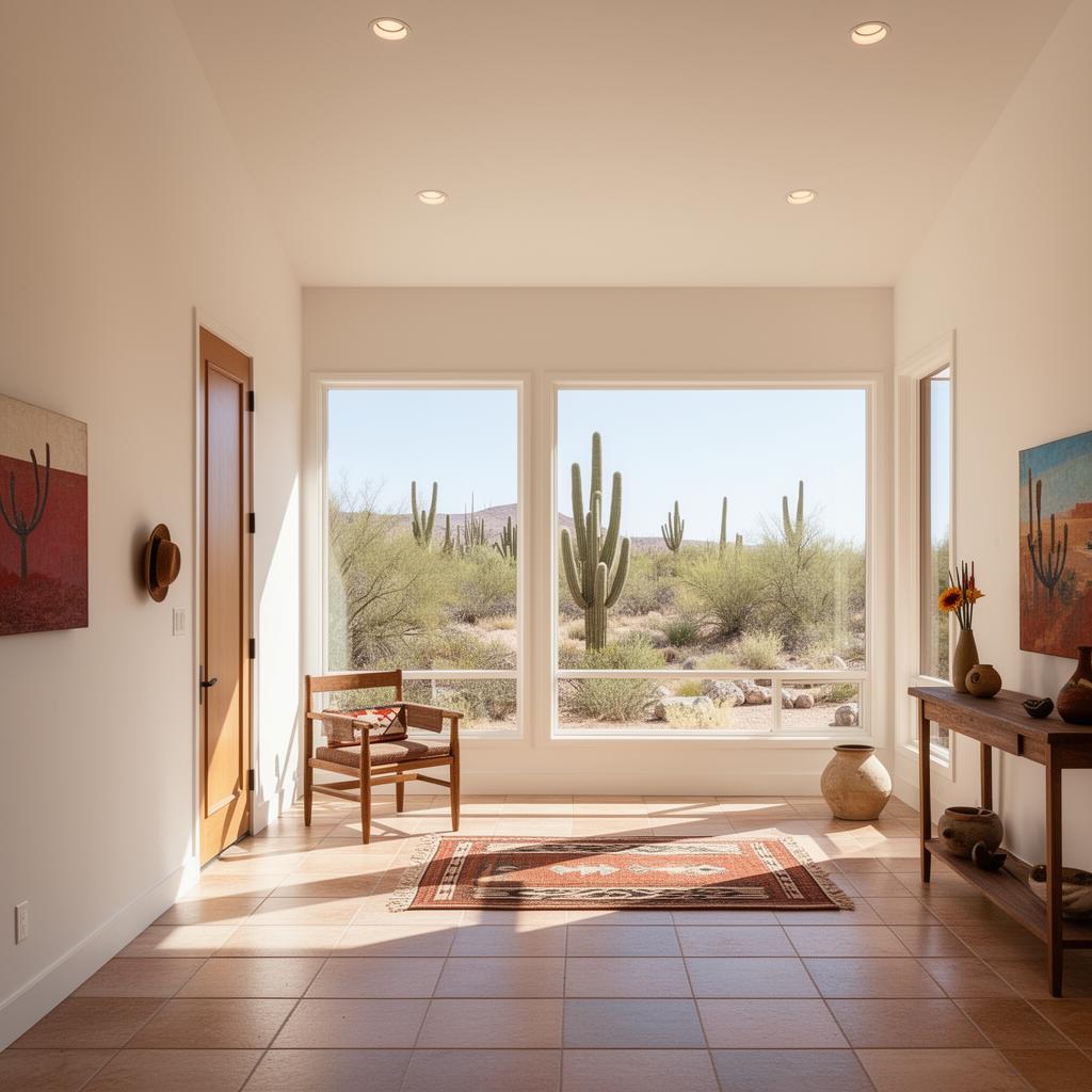 Freshly painted modern living room with bright white walls